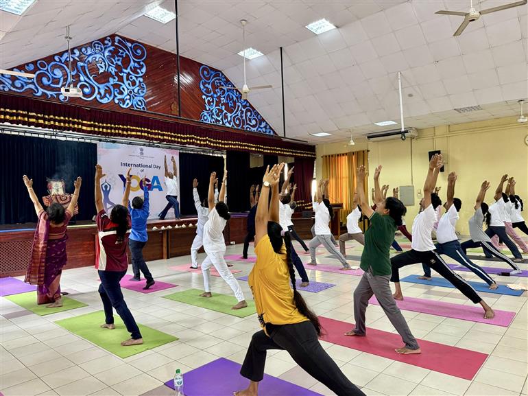 The Assistant High Commission of India in Kandy, Sri Lanka organised the 5th Yoga event of the 11th IDY2025 at Sabaragamuwa Provincial Council, in Ratnapura on June 12, 2025.