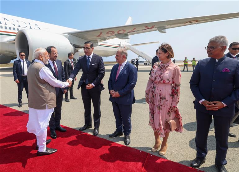 PM arrives at Larnaca International Airport, in Cyprus on June 15, 2025.:Prime Minister's Office PM arrives at Larnaca International Airport, in Cyprus on June 15, 2025.:Prime Minister
