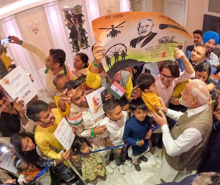 PM receives warm welcome by the Indian community, in Cyprus on June 15, 2025.