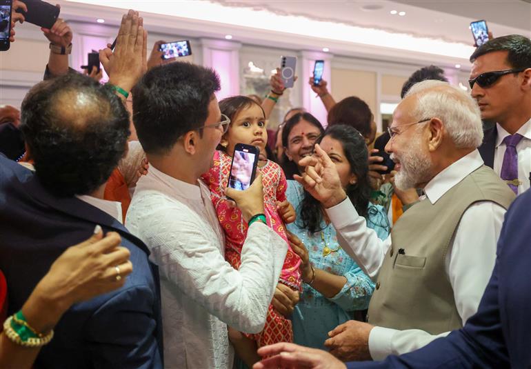 PM receives warm welcome by the Indian community, in Cyprus on June 15, 2025.