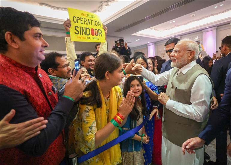 PM receives warm welcome by the Indian community, in Cyprus on June 15, 2025.