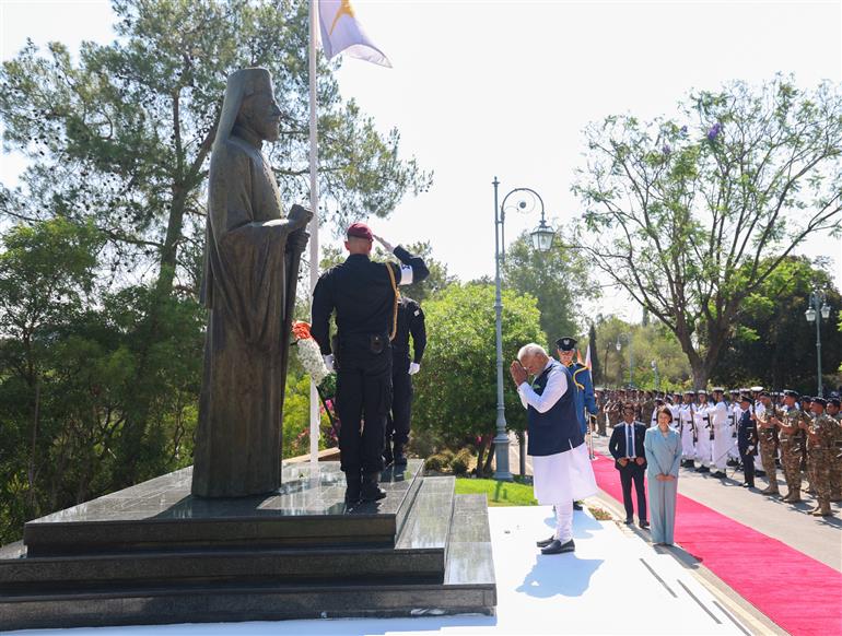 PM accorded a ceremonial welcome at the Presidential Palace in Nicosia, Cyprus on June 16, 2025.:Prime Minister's Office PM accorded a ceremonial welcome at the Presidential Palace in Nicosia, Cyprus on June 16, 2025.:Prime Minister
