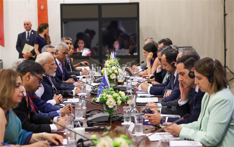PM attends delegation level talks with the President of Cyprus, Mr. Nikos Christodoulides in Nicosia, Cyprus on June 16, 2025.:Prime Minister's Office PM attends delegation level talks with the President of Cyprus, Mr. Nikos Christodoulides in Nicosia, Cyprus on June 16, 2025.:Prime Minister