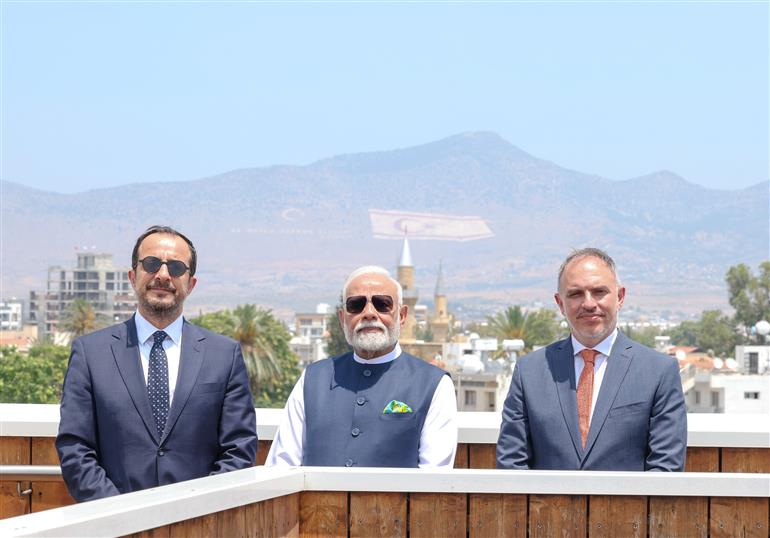 PM and the President of Cyprus, Mr. Nikos Christodoulides take a tour of the Historic Centre of Nicosia, in Cyprus on June 16, 2025.:Prime Minister's Office PM and the President of Cyprus, Mr. Nikos Christodoulides take a tour of the Historic Centre of Nicosia, in Cyprus on June 16, 2025.:Prime Minister