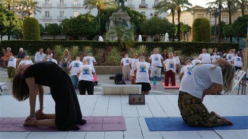 A pleasant evening towards shared well-being and harmony, echoing the theme Yoga for One Earth, One Health to marking the International Day of Yoga 2025 journey continued in Jerez, Spain with an energizing session in collaboration with Centro Yoga, Jerez at Plaza del Arenal on 15th June 2025.:AYUSH