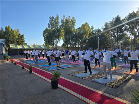 A mega Countdown event to the 11th International Day of Yoga began at Camp Fuouar organized by Embassy of India in Damascus, Syrian Arab Republic in association with Indian Contingent of United Nations Disengagement Observer Force (UNDOF) on June 13, 2025.:AYUSH
