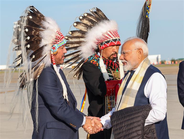 PM arrives at Calgary Airport, in Canada on June 16, 2025.:Prime Minister's Office PM arrives at Calgary Airport, in Canada on June 16, 2025.:Prime Minister