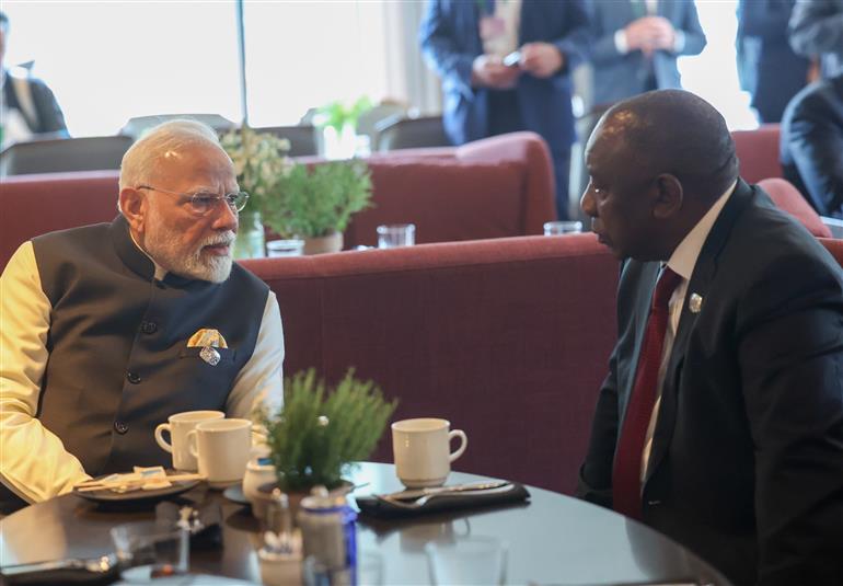 PM meets the President of South Africa, Mr. Cyril Ramaphosa and the Prime Minister of Australia, Mr. Anthony Albanese on the sidelines of the 51st G7 Summit at Kananaskis, in Canada on June 17, 2025.:Prime Minister's Office PM meets the President of South Africa, Mr. Cyril Ramaphosa and the Prime Minister of Australia, Mr. Anthony Albanese on the sidelines of the 51st G7 Summit at Kananaskis, in Canada on June 17, 2025.:Prime Minister