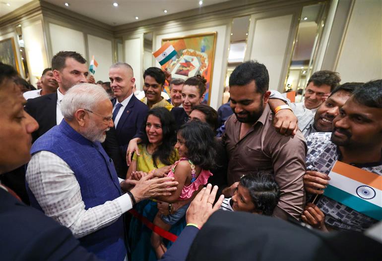PM receives warm welcome by the Indian community, in Croatia on June 18, 2025.:Prime Minister's Office PM receives warm welcome by the Indian community, in Croatia on June 18, 2025.:Prime Minister