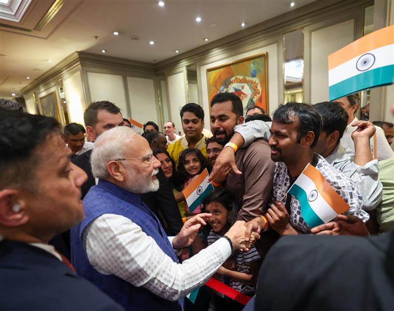 PM receives warm welcome by the Indian community, in Croatia on June 18, 2025.:Prime Minister's Office PM receives warm welcome by the Indian community, in Croatia on June 18, 2025.:Prime Minister