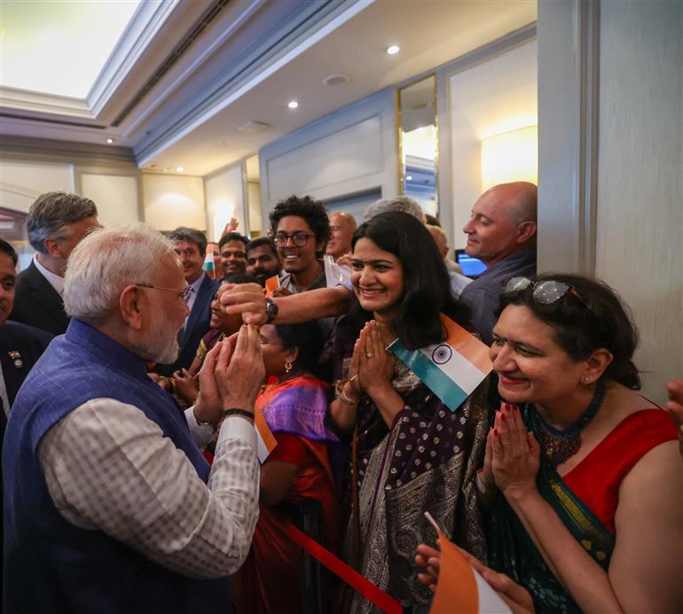 PM receives warm welcome by the Indian community, in Croatia on June 18, 2025.:Prime Minister's Office PM receives warm welcome by the Indian community, in Croatia on June 18, 2025.:Prime Minister