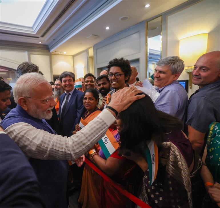 PM receives warm welcome by the Indian community, in Croatia on June 18, 2025.:Prime Minister's Office PM receives warm welcome by the Indian community, in Croatia on June 18, 2025.:Prime Minister