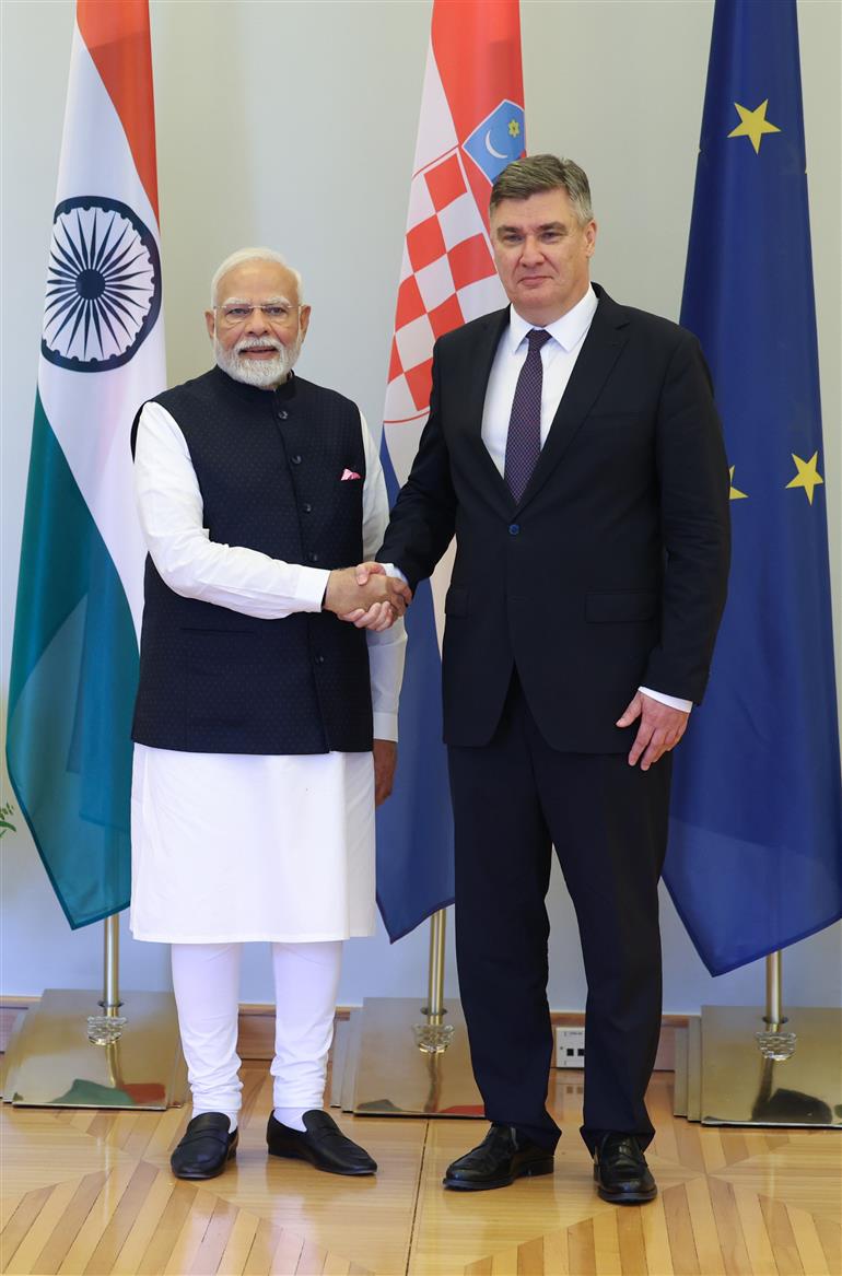 PM meets the President of Croatia, Mr. Zoran Milanovic at Zagreb, in Croatia on June 18, 2025.:Prime Minister's Office PM meets the President of Croatia, Mr. Zoran Milanovic at Zagreb, in Croatia on June 18, 2025.:Prime Minister