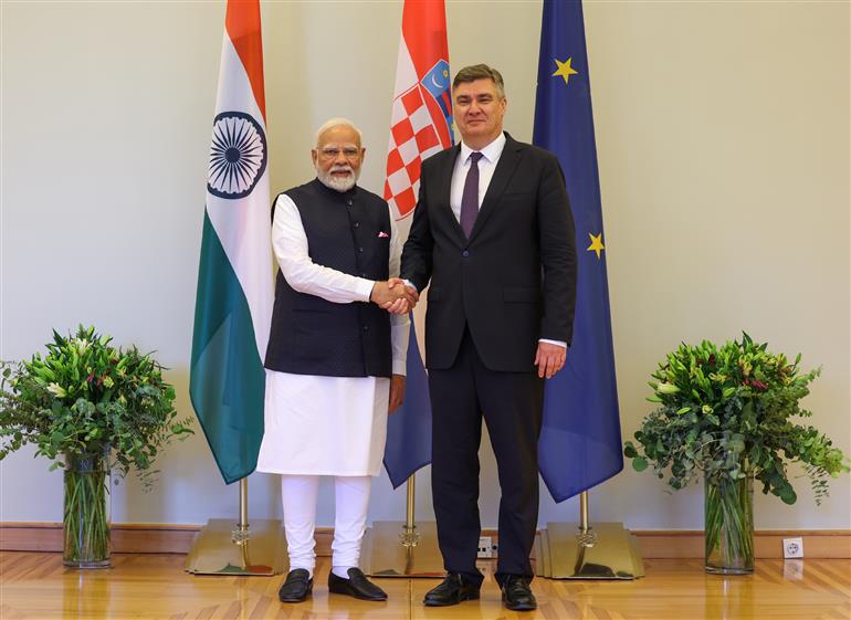 PM meets the President of Croatia, Mr. Zoran Milanovic at Zagreb, in Croatia on June 18, 2025.:Prime Minister's Office PM meets the President of Croatia, Mr. Zoran Milanovic at Zagreb, in Croatia on June 18, 2025.:Prime Minister