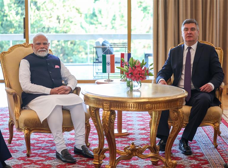 PM meets the President of Croatia, Mr. Zoran Milanovic at Zagreb, in Croatia on June 18, 2025.:Prime Minister's Office PM meets the President of Croatia, Mr. Zoran Milanovic at Zagreb, in Croatia on June 18, 2025.:Prime Minister