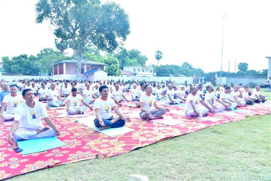 More than 450 participants including school students & teachers, members of district administration and civil society came together for a Yoga session reflecting the spirit of IDY 2025, Yoga For One Earth One Health, promoting balance, peace and well-being in Birgunj, Nepal on June 18, 2025.:AYUSH