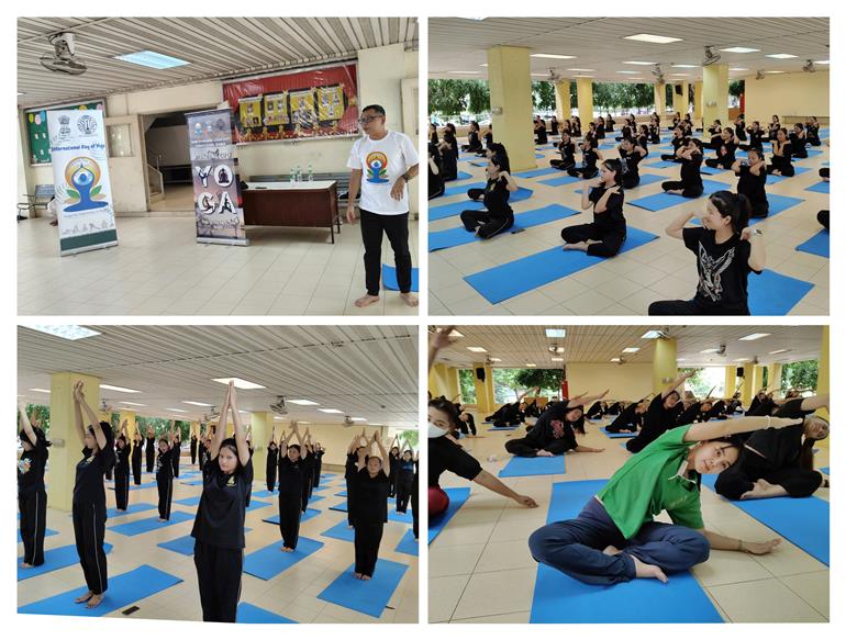 The Swami Vivekananda Cultural Centre, Embassy of India, Bangkok, organized a ‘Yoga Session’ as a precursor event of “International Day of Yoga-2025” at the College of Dramatic Arts, Bunditpatanasilpa Institute, Thailand on June 18, 2025, reflecting the spirit of Yoga For One Earth One Health, in the run up to IDY2025. The yoga session was conducted by the Thai Yoga Teacher Mr. Jimmy.:AYUSH
