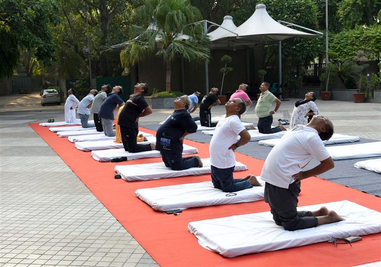 A unit of the National Council of Science Museums (NCSM) under the Ministry of Culture, celebrating the 11th International Day of Yoga (IDY) at National Science Centre (NSC), in New Delhi on June 21, 2025.:Ministry of Culture
