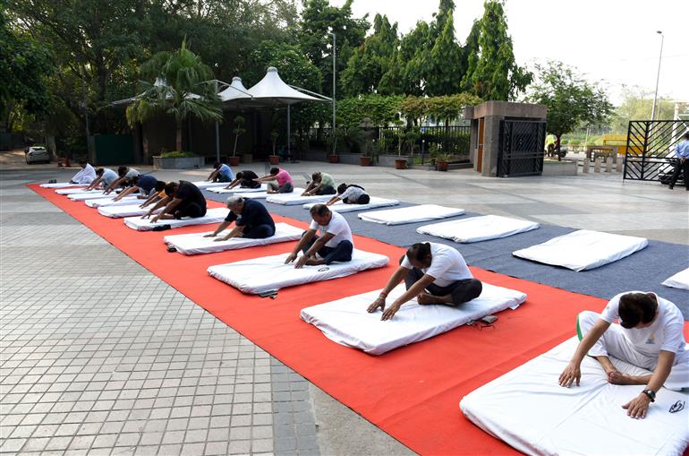 A unit of the National Council of Science Museums (NCSM) under the Ministry of Culture, celebrating the 11th International Day of Yoga (IDY) at National Science Centre (NSC), in New Delhi on June 21, 2025.:Ministry of Culture