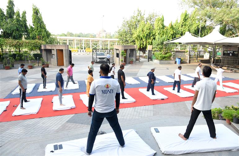 A unit of the National Council of Science Museums (NCSM) under the Ministry of Culture, celebrating the 11th International Day of Yoga (IDY) at National Science Centre (NSC), in New Delhi on June 21, 2025.:Ministry of Culture