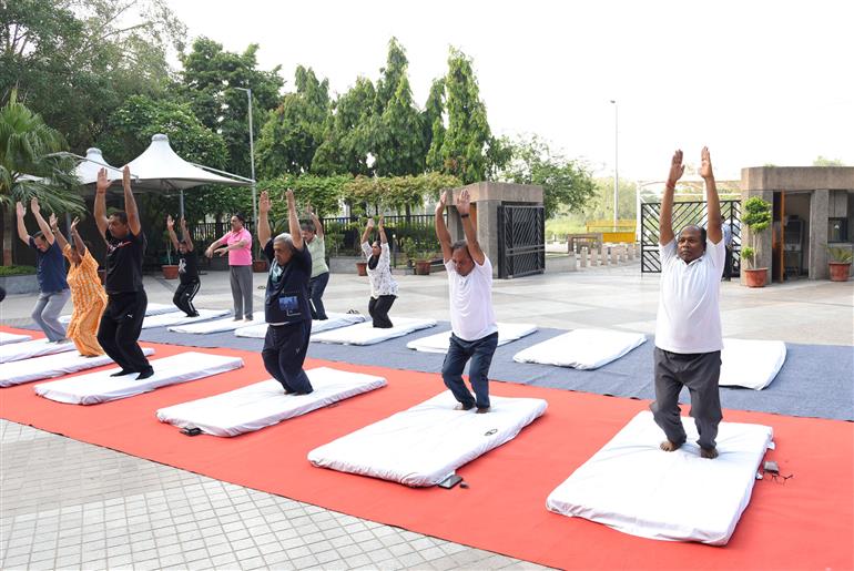 A unit of the National Council of Science Museums (NCSM) under the Ministry of Culture, celebrating the 11th International Day of Yoga (IDY) at National Science Centre (NSC), in New Delhi on June 21, 2025.:Ministry of Culture