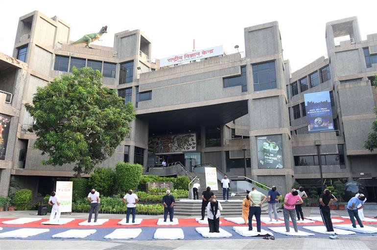 A unit of the National Council of Science Museums (NCSM) under the Ministry of Culture, celebrating the 11th International Day of Yoga (IDY) at National Science Centre (NSC), in New Delhi on June 21, 2025.:Ministry of Culture