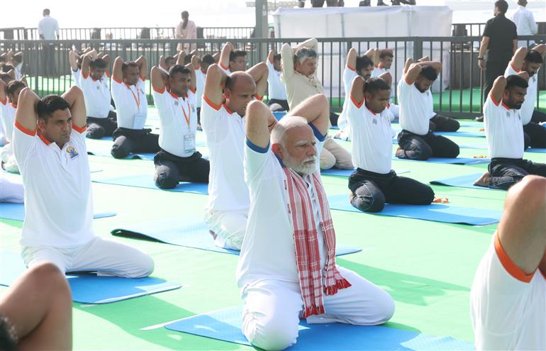 PM participated in the 11th International Day of Yoga celebrations at Visakhapatnam, in Andhra Pradesh on June 21, 2025.:Prime Minister