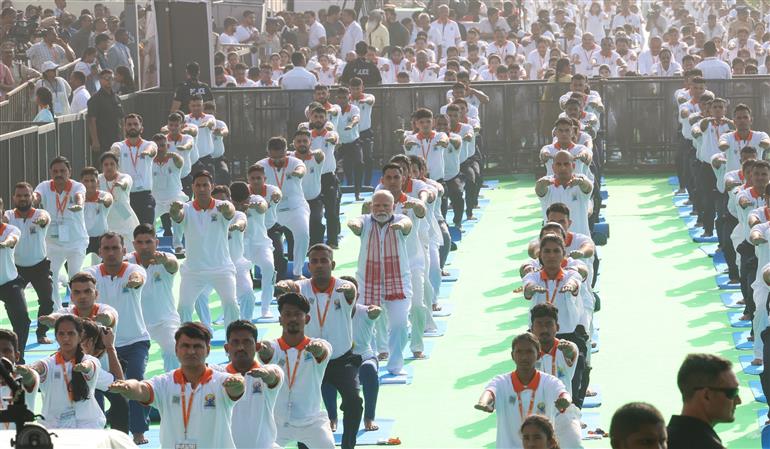 PM participated in the 11th International Day of Yoga celebrations at Visakhapatnam, in Andhra Pradesh on June 21, 2025.:Prime Minister