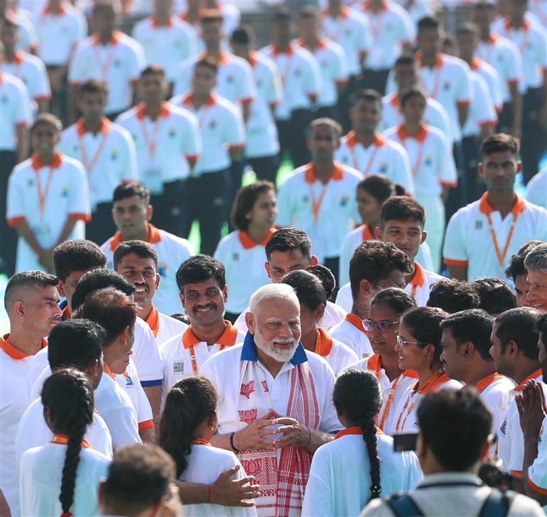 PM participated in the 11th International Day of Yoga celebrations at Visakhapatnam, in Andhra Pradesh on June 21, 2025.:Prime Minister