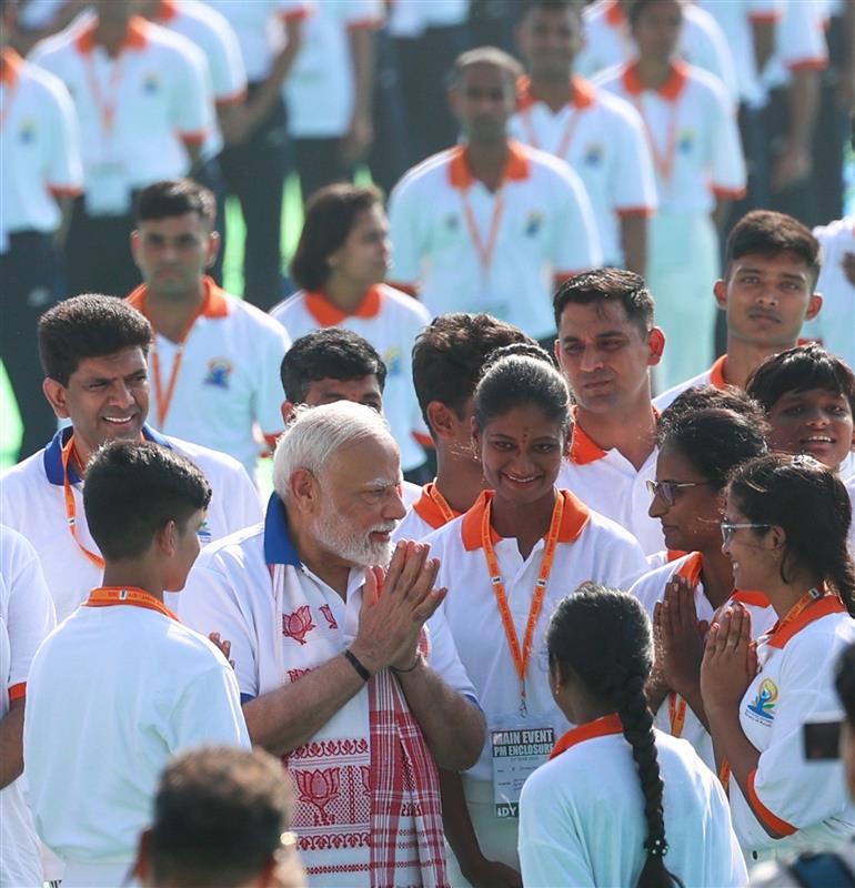PM participated in the 11th International Day of Yoga celebrations at Visakhapatnam, in Andhra Pradesh on June 21, 2025.:Prime Minister