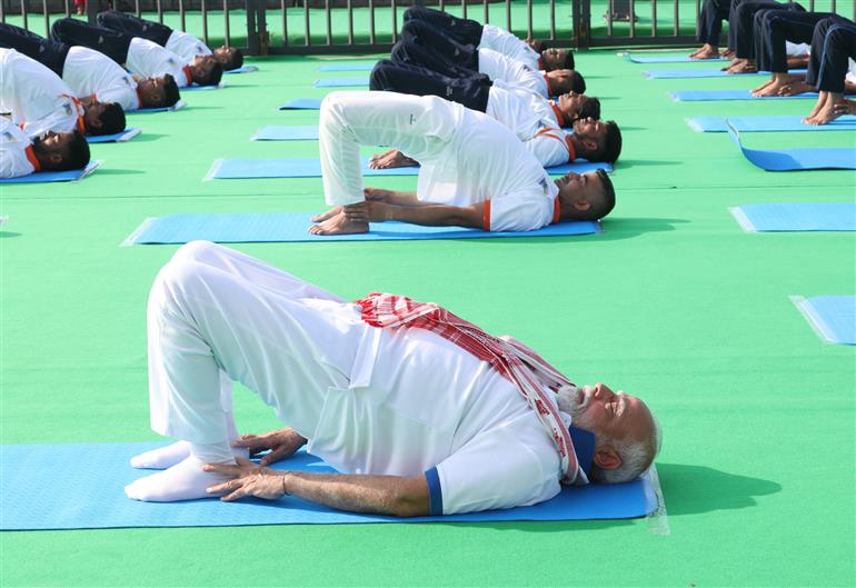 PM participated in the 11th International Day of Yoga celebrations at Visakhapatnam, in Andhra Pradesh on June 21, 2025.:Prime Minister