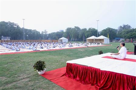 Glimpses of the celebration of 11th International Day of Yoga (IDY) 2025 organised at Army Hospital (Research & Referral), in New Delhi on June 21, 2025.:Ministry of Defence