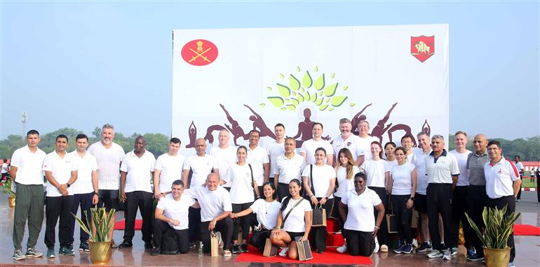 Glimpses of 11th International Day of Yoga celebrations at Delhi Cantt. on June 21, 2025.:Ministry of Defence