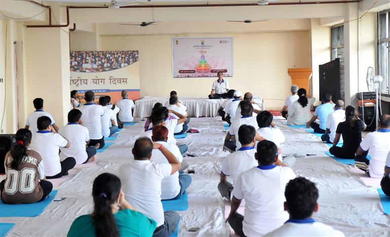Glimpses of 11th International Yoga Day celebrations organised by Ministry of Information and Broadcasting at Soochna Bhawan, in New Delhi on June 21, 2025.

:Ministry of Information & Broadcasting
