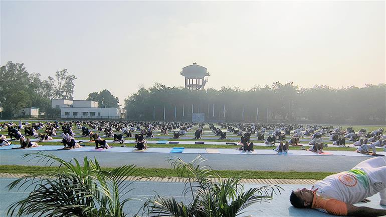 Glimpses of 11th International Yoga Day celebrations in Air Force Station Hindan on June 21, 2025.:Ministry of Defence