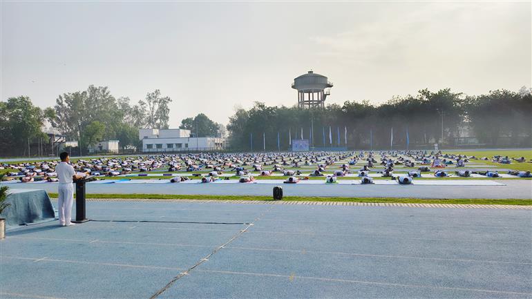 Glimpses of 11th International Yoga Day celebrations in Air Force Station Hindan on June 21, 2025.:Ministry of Defence