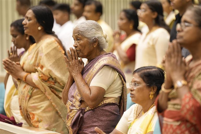 PM attends the centenary celebration of historic conversation between Sree Narayana Guru & Mahatma Gandhi at Vigyan Bhawan, in New Delhi on June 24, 2025.