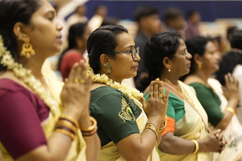 PM attends the centenary celebration of historic conversation between Sree Narayana Guru & Mahatma Gandhi at Vigyan Bhawan, in New Delhi on June 24, 2025.