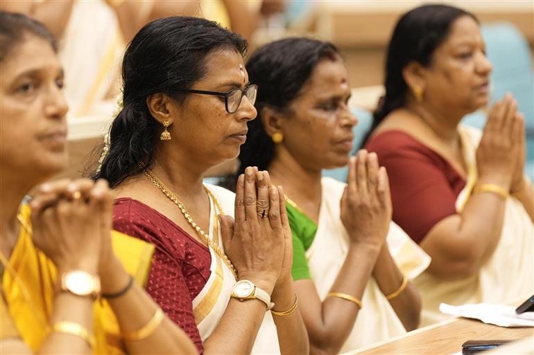 PM attends the centenary celebration of historic conversation between Sree Narayana Guru & Mahatma Gandhi at Vigyan Bhawan, in New Delhi on June 24, 2025.