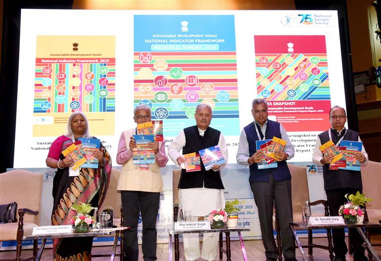 The Minister of State (Independent Charge) for Statistics & Programme Implementation, Planning (Independent Charge) and Culture, Shri Rao Inderjit Singh graces the 19th Statistics Day celebration with the theme ‘75 years of National Sample Survey’, in New Delhi on June 29, 2025.