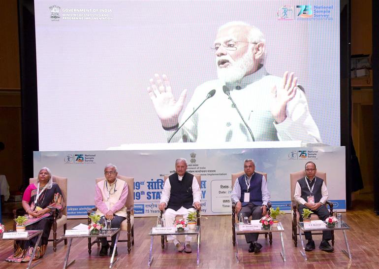 The Minister of State (Independent Charge) for Statistics & Programme Implementation, Planning (Independent Charge) and Culture, Shri Rao Inderjit Singh graces the 19th Statistics Day celebration with the theme ‘75 years of National Sample Survey’, in New Delhi on June 29, 2025.