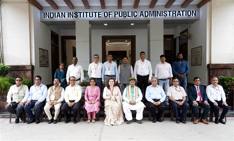 The Minister of State (Independent Charge) for Law and Justice & Parliamentary Affairs, Shri Arjun Ram Meghwal in a group photograph during the Inaugural Session of the Training Programme for Joint Secretaries & Senior Officers of Department of Legal Affairs at Indian Institute of Public Administration (IIPA), in New Delhi on June 30, 2025.
