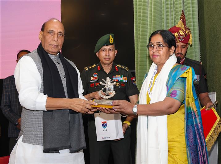 The Union Minister for Defence, Shri Rajnath Singh attends the Armed Forces Flag Day Corporate Social Responsibility (AFFD CSR) Conclave, in New Delhi on March 03, 2025.