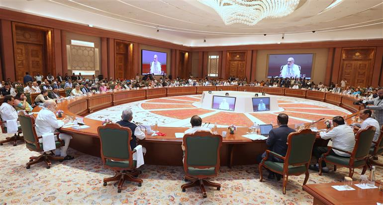 The Union Minister for Home Affairs and Cooperation, Shri Amit Shah chairs a meeting at the inauguration of the “Workshop on Sustainability and Circularity in Dairy Sector” in New Delhi on March 03, 2025.