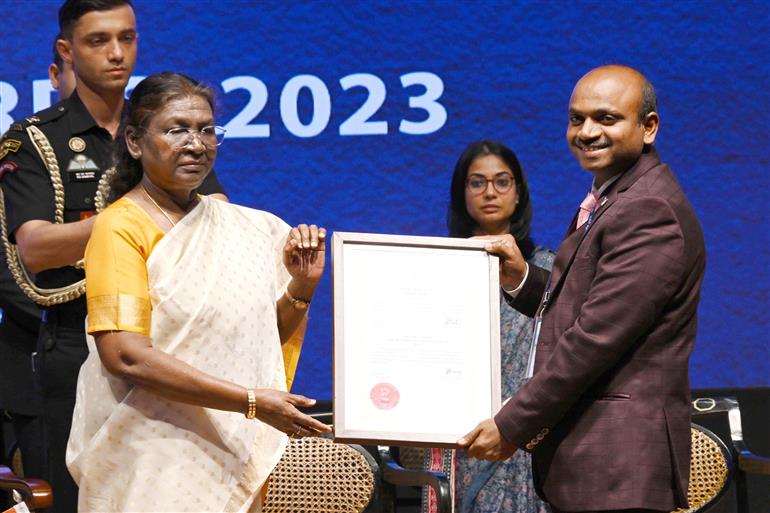 The President of India, Smt Droupadi Murmu at the inauguration of the two-day Visitor’s Conference 2024-25 at Rashtrapati Bhavan, in New Delhi on March 03, 2025.