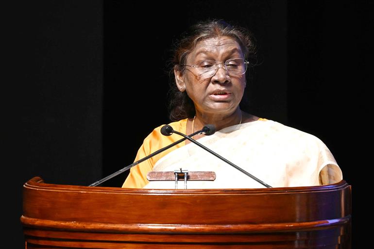 The President of India, Smt Droupadi Murmu addressing at the inauguration of the two-day Visitor’s Conference 2024-25 at Rashtrapati Bhavan, in New Delhi on March 03, 2025.