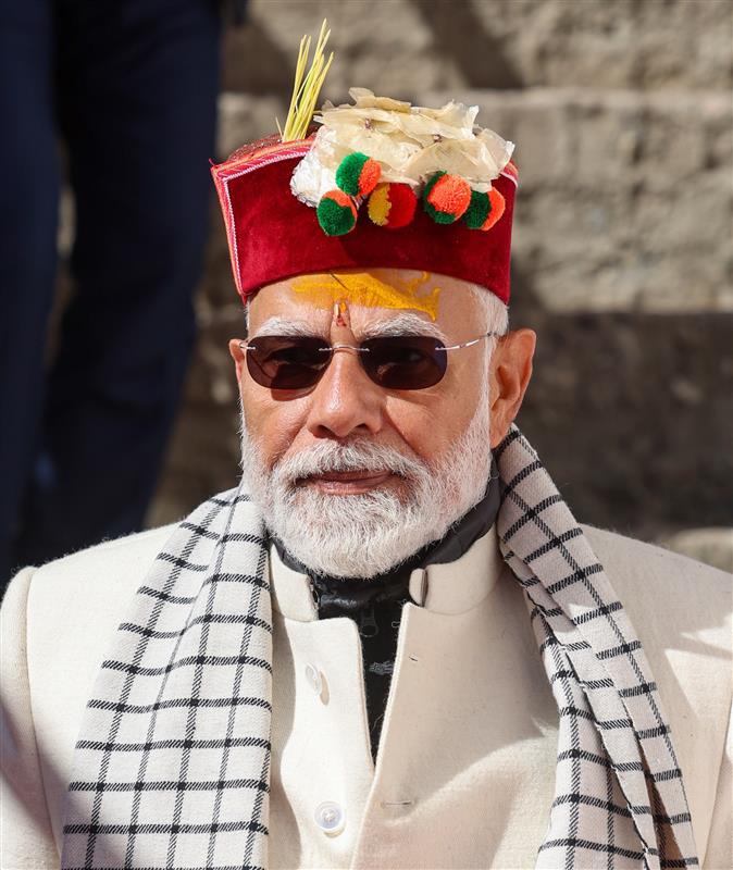 
PM performs darshan, pooja and viewing of Himalaya at the winter seat of Maa Ganga in Mukhwa, Uttarakhand on March 06, 2025.

