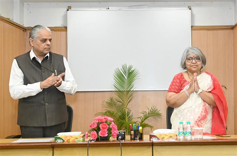 A 1989-batch Indian Administrative Service (IAS) officer of the Bihar cadre, Ms. Sujata Chaturvedi sworn in as a member of the Union Public Service Commission, in New Delhi on May 01, 2025.