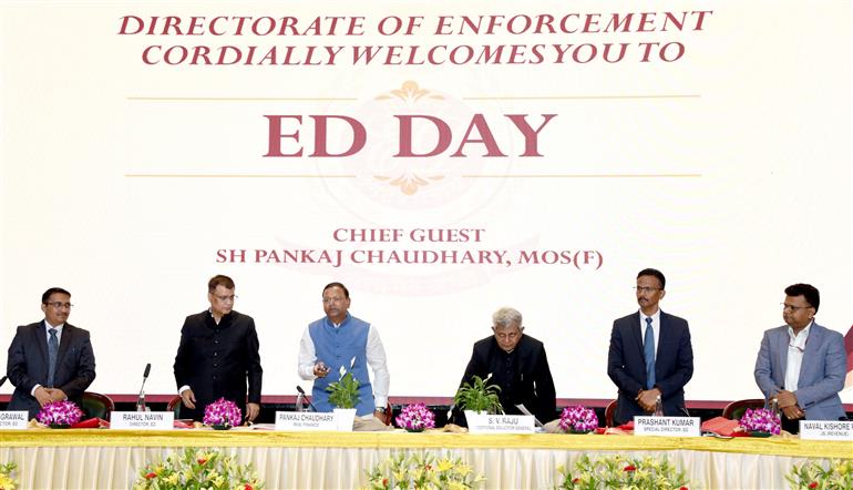 The Minister of State for Finance, Shri Pankaj Chaudhary participates in ED Day celebrations, in New Delhi on May 01, 2025.
