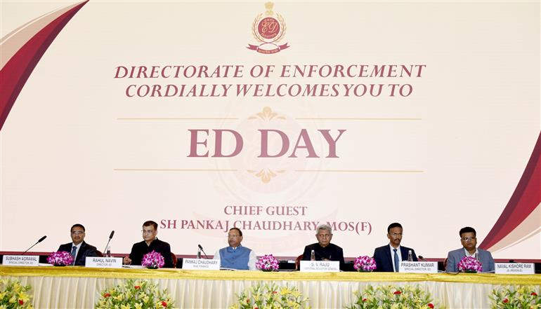 The Minister of State for Finance, Shri Pankaj Chaudhary participates in ED Day celebrations, in New Delhi on May 01, 2025.